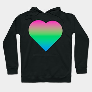 Bi+ Hearts Polysexual Flag (Vertical Gradient Solo) Hoodie